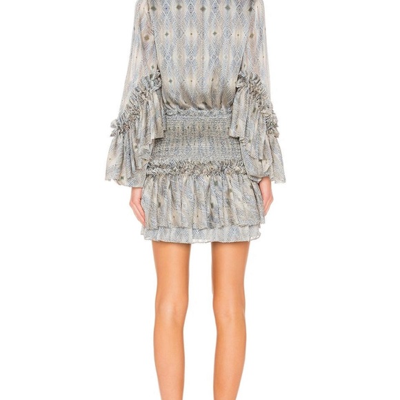 SILK RUCHED WAIST MINI ALEXIS DRESS